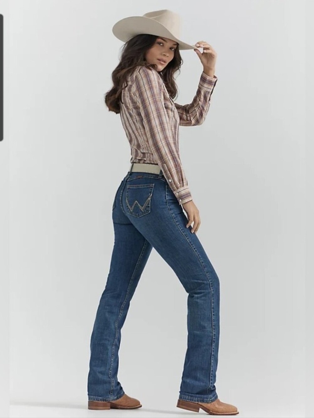 Wrangler Womens Ultimate Riding Jeans Q Baby Tuff Buck WRQ20TB 3/4 32